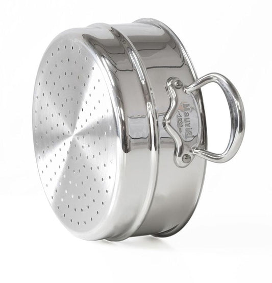 Mauviel Steamer Insert With Cast Stainless Steel Handles, 7.9-in