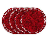 Round Jaquard Placemats - Dot Trim