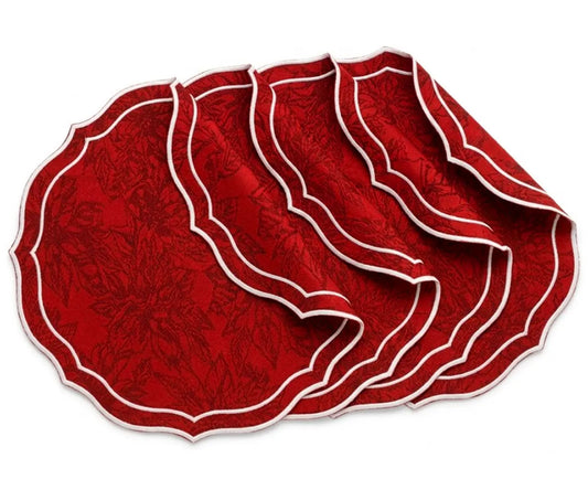 Red Fabric Placemats – Cotton Jacquard