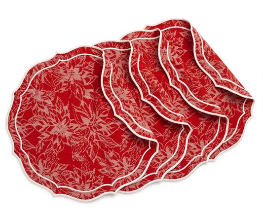 Red Fabric Placemats – Cotton Jacquard