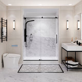 Alexander 60 in. L x 32 in. W Alcove Shower Pan Base with Center Drain in Glossy White Marine Acrylic