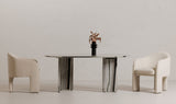 Celia Oval Dining Table Panda Marble