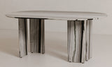 Celia Oval Dining Table Panda Marble