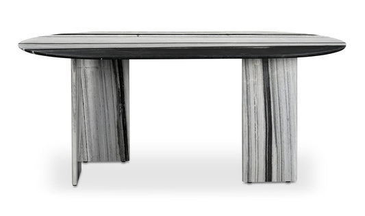 Celia Oval Dining Table Panda Marble