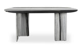 Celia Oval Dining Table Panda Marble