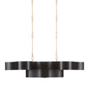 Grand Lotus Oval Black Chandelier