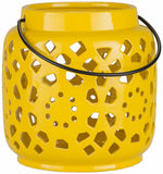 Jeiseyville Yellow Geometric Outdoor Ceramic Lantern