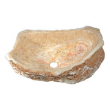 Desert Shell 20 in. Handcrafted Irregular Shaped Solid Surface Bathroom Vessel Sink in Honey Onyx Natural Stone