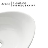 Verona Series 23 in. Ceramic Oval Vessel Bathroom Sink Basin in White