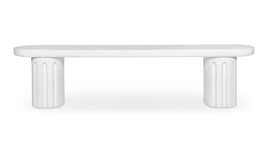 Eris Outdoor Dining Bench White