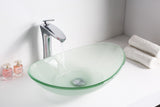Forza Series 21 in. Bathroom Vessel Sink with Stain-Resistant Non-Porous Surface in Lustrous Frosted Finish Glass