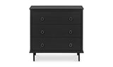 Reagan 3 Drawer Nightstand Black