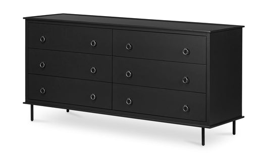 Reagan 6 Drawer Dresser Black