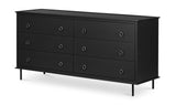 Reagan 6 Drawer Dresser Black