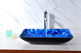 Voce Series Deco-Glass Vessel Sink in Lustrous Blue