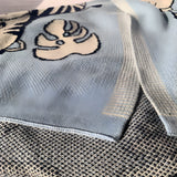 Jungle Animals Blue Knitted Cotton Baby Blanket