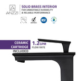 ANZZI Saunter High Arc Single Hole Faucet (8.75" H), 1.2 GPM WaterSense Certified, Rhino Alloy Solid Brass, for Vessel Sinks, Various Finishes