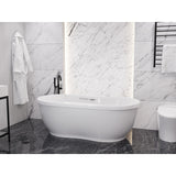 Janna 6 ft. Acrylic Whirlpool and Air 53 Gallon Capacity Freestanding Bathtub with Center Drain in White