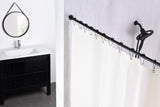 ANZZI Heavy Duty Adjustable Tension Rod (33" to 55" Range), No Drilling Required, Anti-Slip Rubber Ends, Stainless Steel Hooks Included