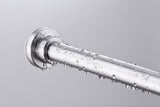 48-88 Inches Shower Curtain Rod with Shower Hooks in Polished Chrome | Adjustable Tension Shower Doorway Curtain Rod | Rust Resistant No Drilling Anti-Slip Bar for Bathroom | AC-AZSR88CH