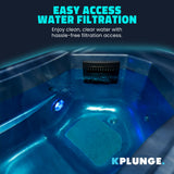4-6 Person Electric Rock Heater Outdoor Barrel Panoramic Cedar Sauna with 1-Person Blue Cold Plunge & Built-in Chiller