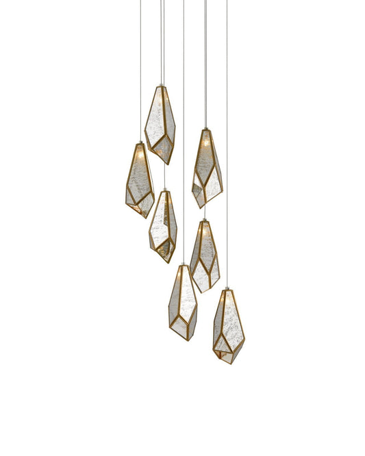 Glace Mirror 7-Light Round Multi-Drop Pendant