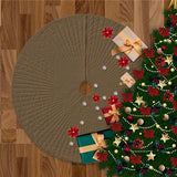 Velvet Quilted Round Christmas Tree Skirt