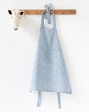 Linen apron for kids in Blue melange