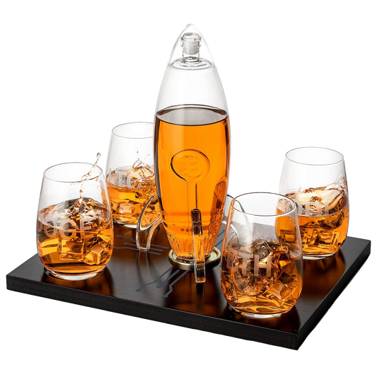 Cryptocurrency Decanter, 450ml Four 12 oz Glasses