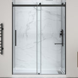 Stellar Series 76 in. x 57-60 in. Frameless Sliding Glass Shower Door with Shower Base Stellar Series - Multiple Finishes