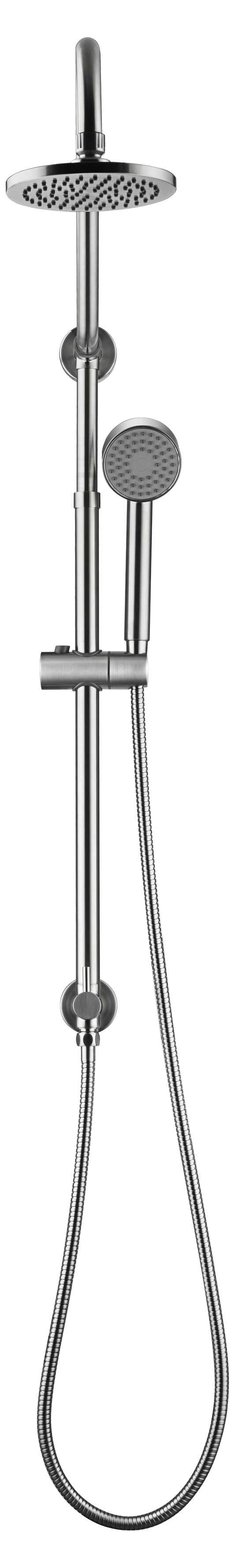 Adjustable 32-36 in. Handheld Shower System in Brushed Nickel with 6 in. Round Rain Showerhead, 1.8 GPM, and Wall Bar