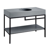 Siena 48 in. Console Sink in Matte Black with Matte Grey Counter Top