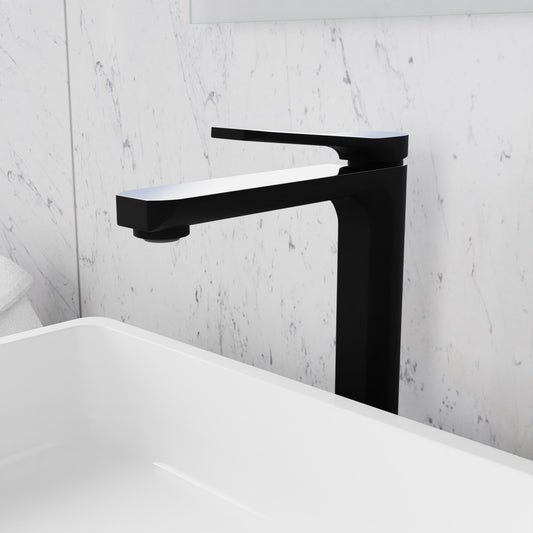 ANZZI Ultra-Modern Vessel Sink Faucet, Single Hole High Arc Spout (9.76" H), 1.2 GPM Water-Saving, Durable Brass Construction, Rhino-Alloy Certified, Various Finishes