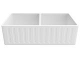 ANZZI Roine Reversible Farmhouse Sink (33" L x 9.5" H), Solid Surface ANZZI Stone, Non-Porous, Available in Single or 50/50 Double Basin