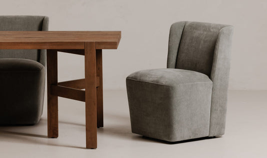 Cormac Rolling Dining Chair Slate Green
