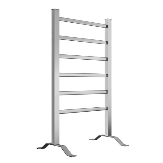 Naple Series 6-Bar Aluminum Wall Mounted/Free Standing Electric Towel Warmer Rack with Leg Attachment in Matte Finish