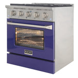 Kucht 30" Gas Range in Stainless Steel with Blue Oven Door, KNG301-B
