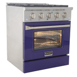 Kucht 30" Propane Range, Stainless Steel, Blue Oven Door, KNG301/LP-B