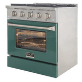 Kucht 30" Propane Range, Stainless Steel, Green Oven Door, KNG301/LP-G