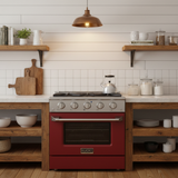 Kucht 30" Propane Range, Stainless Steel, Red Oven Door, KNG301/LP-R