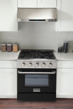 Kucht 30" Propane Range, Stainless Steel,Black Oven Door, KNG301/LP-K