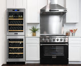 Kucht 36" Propane Range in Stainless Steel, Black Door, KNG361/LP-K