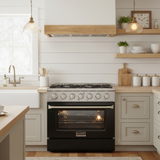 Kucht 36" Propane Range in Stainless Steel, Black Door, KNG361/LP-K