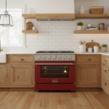 Kucht 36" Propane Range in Stainless Steel, Red Door, KNG361/LP-R