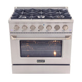 Kucht 36" Propane Range in Stainless Steel, Silver Door, KNG361/LP-S