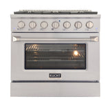 Kucht 36" Propane Range in Stainless Steel, Silver Door, KNG361/LP-S
