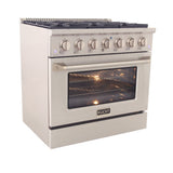 Kucht 36" Propane Range in Stainless Steel, Silver Door, KNG361/LP-S