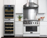 Kucht 36" Propane Range in Stainless Steel, White Door, KNG361/LP-W