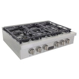Kucht 36"  Stainless Propane Cooktop-KFX369T/LP-S