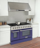 Kucht 48" Gas Range, Stainless Steel with Blue Oven Doors, KNG481-B